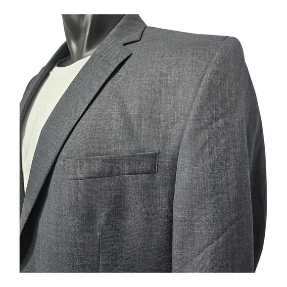 Kenneth Cole 44L Gray Black Blazer Suit Jacket - Picture 3 of 11